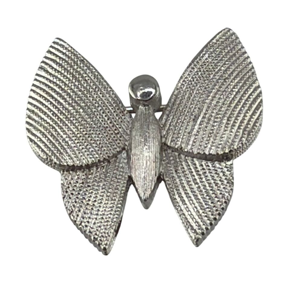 Vintage Crown Trifari Miniature Silver Tone Butterfly Pin